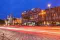 Cagliari, Sardinia, Italy: Night view of the central street