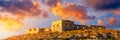 Cagliari, panoramic view of the ruins of the fort of Sant\'Ignazio. Fort of Sant\'Ignazio in the city of Cagliari in Sardinia, Ita