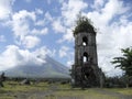 Cagsawa ruins mayon volcano philippines Royalty Free Stock Photo