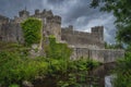 Cahir castle in Cahir town with dramatic, storm sky in background Royalty Free Stock Photo