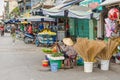 Woman selling betel nuts at the market of Cai Be, Vietnam Royalty Free Stock Photo