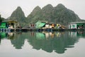 Cai Beo floating village in Ha Long Bay Royalty Free Stock Photo