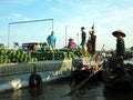 Can Tho, VIETNAM - Apr. 13, 2017. The Cai Rang Floating Market, the biggest floating market in the Mekong Delta Royalty Free Stock Photo