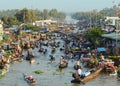 Cai Rang floating market in Can Tho, Vietnam Royalty Free Stock Photo