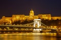 Cain Bridge illuminated at night Royalty Free Stock Photo