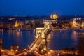 Cain Bridge illuminated at night Royalty Free Stock Photo