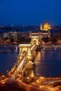 Cain Bridge illuminated at night Royalty Free Stock Photo