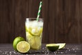 Caipirinha of Brazil cocktail with fruit lime Royalty Free Stock Photo