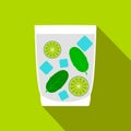 Caipirinha cocktail drink icon, flat style Royalty Free Stock Photo