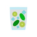 Caipirinha cocktail drink icon, flat style Royalty Free Stock Photo