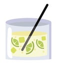 caipirinha cocktail glass illustration Royalty Free Stock Photo