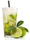 Caipirinha Cocktail isolated on white Background Royalty Free Stock Photo
