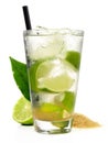 Caipirinha Cocktail isolated on white Background Royalty Free Stock Photo