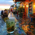 Caipirinha on a colorful street in Rio de Janeiro during Carnival Royalty Free Stock Photo