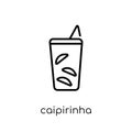 Caipirinha drink glass of Brazil icon from Brazilian icons colle Royalty Free Stock Photo