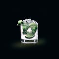 Caipirinha  - Popular Drink on a black background Royalty Free Stock Photo