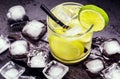 Caipirinha, a typical Brazilian cocktail made with lemon, cachaÃÂ§a, sugar and ice. Brazilian traditional drink, isolated with Royalty Free Stock Photo