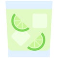 Caipiroska Cocktail icon, Alcoholic mixed drink vector