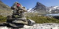 Cairn and mountain