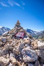 Cairn on the Small Mont Blanc summit in Vanoise National Park