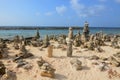 Cairns in Aruba on the Beach Royalty Free Stock Photo