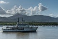 Melville Australian Navy vessels sails into port of Cairns, Australia