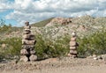 Cairns in the desert Royalty Free Stock Photo