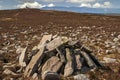 Cairns on the mountain ridge Royalty Free Stock Photo