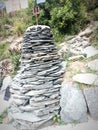 Cairns stones with trishul on top