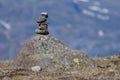 Cairns on the Valdresflye scenic road, Norway Royalty Free Stock Photo
