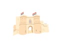 Cairo citadel hand drawing icon in minimalistic style, Egypt, Giza