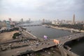 Cairo cityview with Nile river, bridges and Cairo Tower, Egypt