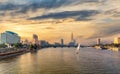 Cairo downtown, the bridge over the Nile with the Tower and fashionable hotels, Egypt Royalty Free Stock Photo