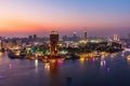 Cairo downtown, view of the Nile and the skyscrappers at night, Egypt Royalty Free Stock Photo