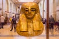 Funeral mask of Pharoah displayed in the Museum