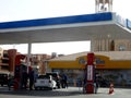 Mobil gas and oil station, a petrol gas station of Mobil ExxonMobil corporation for global petroleum industry