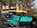 Track asphalt paver truck, A paver (road paver finisher, asphalt finisher, road paving machine) is a