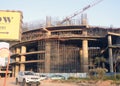 Cairo, Egypt, August 30 2023: A construction site for SAMCO CO National construction company in Egypt with crane tower and