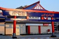 Chillout gas and oil station, Shinzo Abe fuel Station, petrol station in traditional Japanese Asian style in Shinzo Abe xis