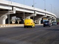 Cairo, Egypt, August 31 2023 DHL truck on its way delivering a package, DHL is the global leader in the logistics industry