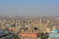 Aerial view of Cairo Egypt cityscape , panoramic view of Cairo with many modern buildings, Tahrir square and Tahrir museum