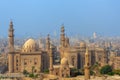 Aerial view of Cairo city from Salah Al Deen Citadel with Al Sultan Hassan and Al Rifai Mosques, Cairo, Egypt Royalty Free Stock Photo