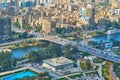 Giza from the top of Cairo Tower, Egypt Royalty Free Stock Photo