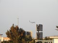 Cairo, Egypt, December 16 2022: Air Cairo plane ready to land in the airport, Air Cairo is a hybrid airline based in Cairo, Egypt Royalty Free Stock Photo