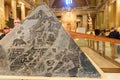 Ancient black stone pyramid in Museum of Egyptian Antiquities, known commonly as the Egyptian Museum or Museum of Cairo, in Cairo Royalty Free Stock Photo