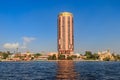Building of 5 star Sofitel El Gezirah hotel on Nile riverbank in Cairo, Egypt Royalty Free Stock Photo