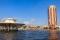 Building of 5 star Sofitel El Gezirah hotel on Nile riverbank in Cairo, Egypt Royalty Free Stock Photo