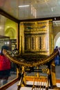 Ceremonial Chair of Tutankhamun in Museum of Egyptian Antiquities known commonly as the Egyptian Museum or Museum of Cairo