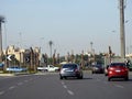 Cairo, Egypt, December 14 2022: Naguib Mahfouz Axis highway in 1st settlement new Cairo city, Naguib Mahfouz Abdelaziz Ibrahim was