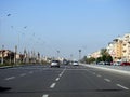 Cairo, Egypt, December 21 2022: Pedestrian crossing area on a highway road axis in Egypt with instructive paint on the asphalt and